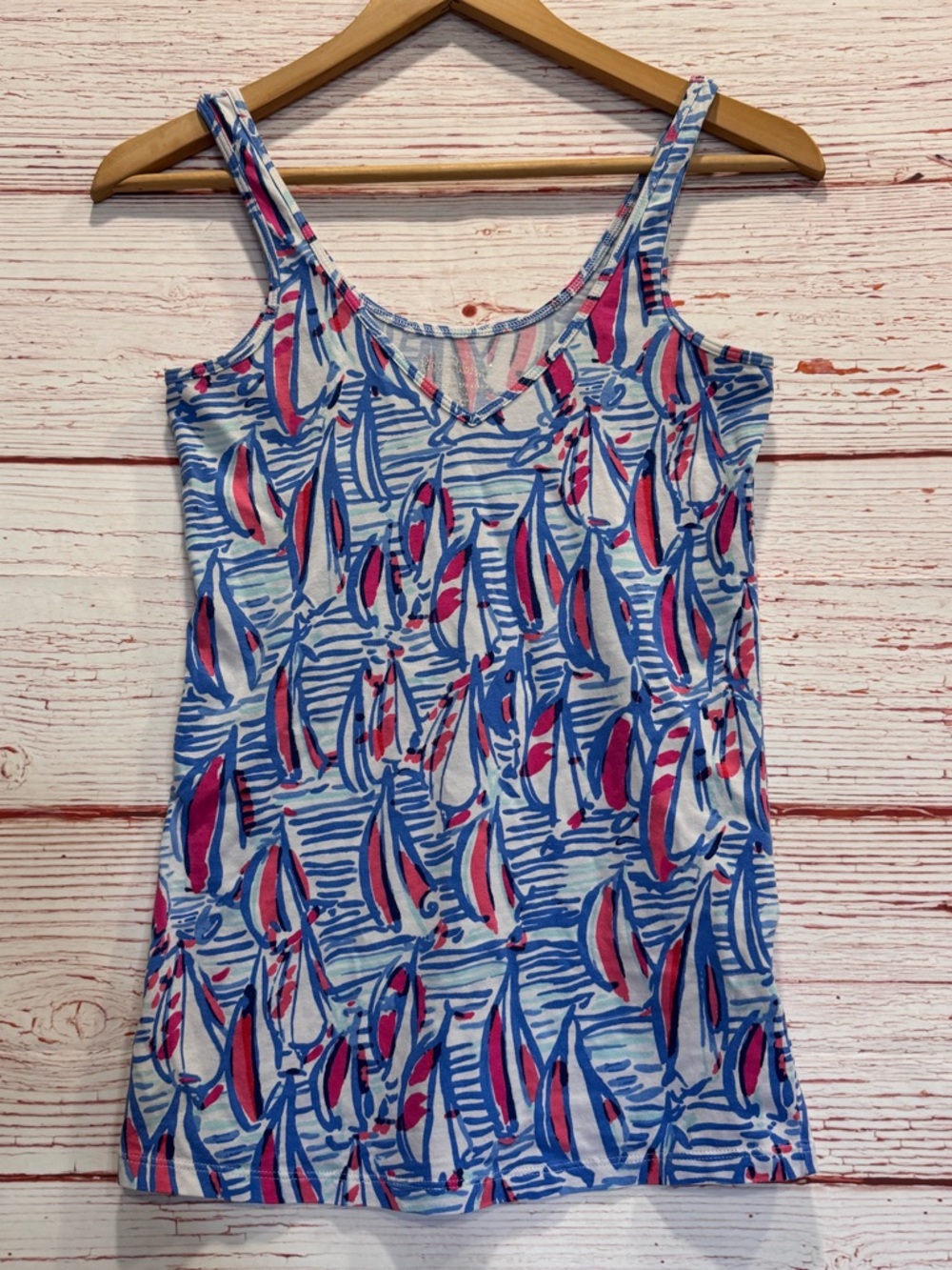 Lilly Pulitzer Tabbie Tank Top in Resort White Red Right Return Sz S - Picture 3 of 10